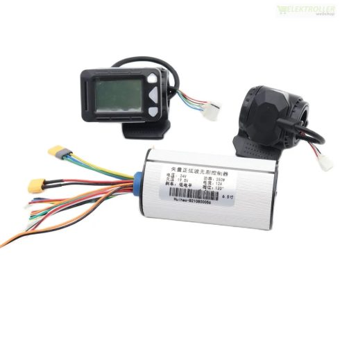 24V-os BLDC hengeres motor kontroller szett LCD-s gázkarral