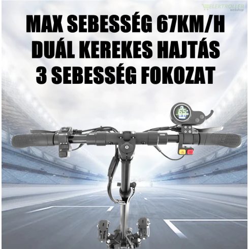 2400W Duál agymotoros elektromos roller üléssel 18Ah Lithium 2x1200W 48V 50km/h 60km