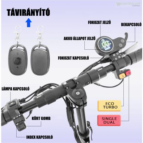 2400W Duál agymotoros elektromos roller üléssel 18Ah Lithium 2x1200W 48V 50km/h 60km