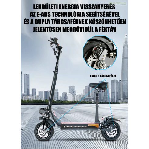 2400W Duál agymotoros elektromos roller üléssel 18Ah Lithium 2x1200W 48V 50km/h 60km