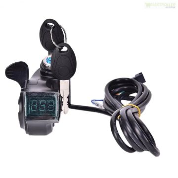   Elektromos roller hüvelykujjas univerzális kulcsos gázkar LCD kijelzővel 12-72V