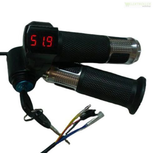 Elektromos roller univerzális kulcsos gázkar 12-96V (Ezüst)