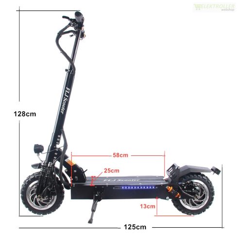 ER3200W összecsukható DUAL motoros elektromos roller 65Km/h 60V 32Ah ülés nélkül (fekete)