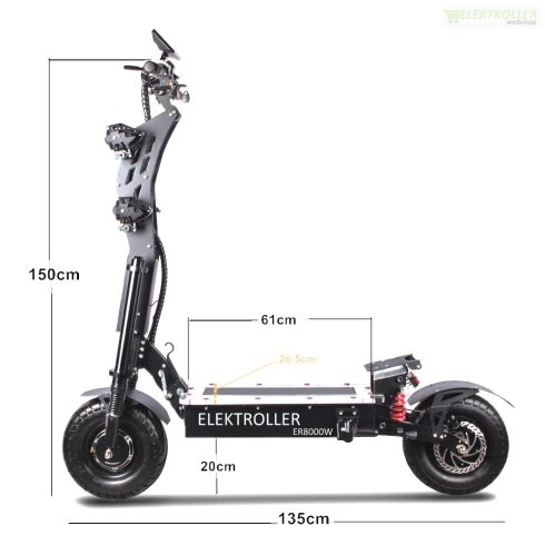 ER8000W összecsukható elektromos roller 72V 35Ah üléssel (fekete)