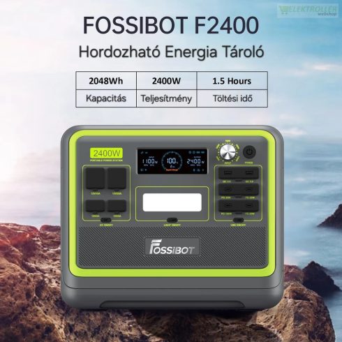 Hordozható szünetmentes közepesteljesítményű áramforrás energiatároló állomás FOSSIBOT F2400